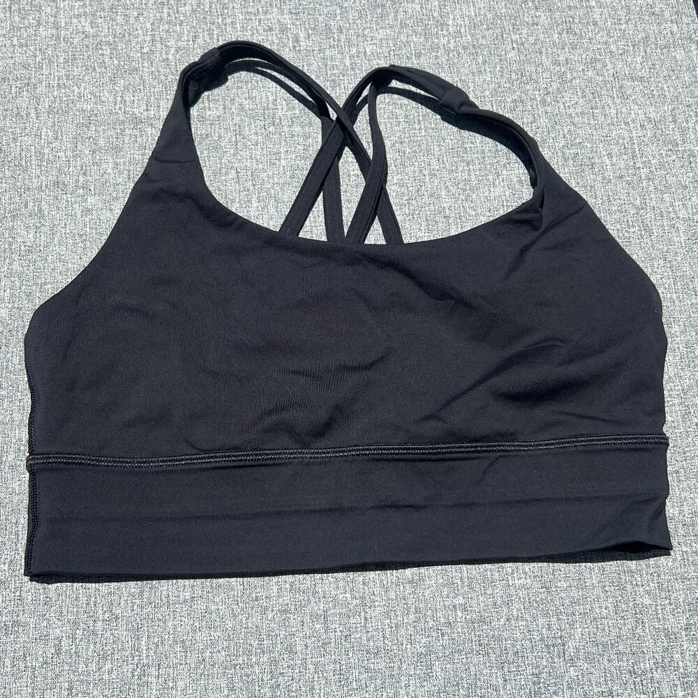 Lululemon black energy sports bra size 8